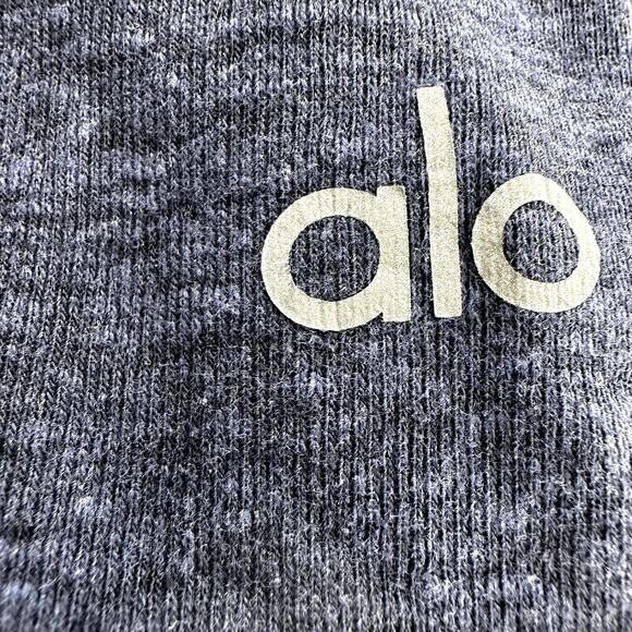 Alo Yoga Revival Yoga Shorts 9" Athletic Drawstring Pockets Workout Navy Blue L - Picture 2 of 4